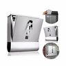 000270981054 Zimtown Stainless Steel Wall Mounted Lockable Letter Mailbox