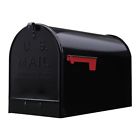 00063 Post Mount Mailbox Vintage Black Steel Large Door 689000200063