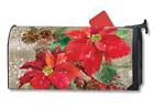 00128 Magnet Works Poinsettia With Pine Cones Magnetic Mailbox 843259119136
