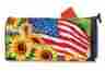 01101 Mailwraps American Sunflowers Summer Magnetic Mailbox Cover Patriotic Standard 843259084250