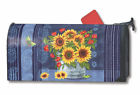 01440 Mailwraps Denim Sunflowers Fall Magnetic Mailbox Cover Autumn 843259107805