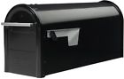 04414 Post Mount Mailbox Black Galvanized Steel Modern Letter 691171804414