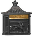 0721679174532 Vintage Wall Mount Mail Box Letters Slot Black Rural Antique Style European Post 721679174532