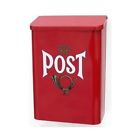 0721679174655 Red Metal Mail Box Swedish Vintage Rural Post Wall Mount European Large Antique 721679174655