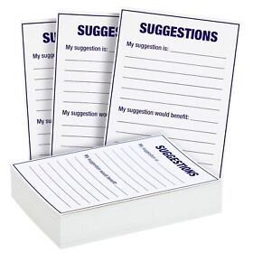 100 Count Refill Suggestion Cards For Improvement Boxes 4 X 6 Inches