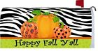 1376mm Custom Decor Happy Fall Yall Pumpkins With Zebra Stripe Harvest Holiday Mailbox Wrap Cover 683963137664
