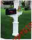 157720 Mayne Mailbox Post Decorative Planter White New England Polymer Unique Mail 673995857531