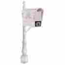7194559 16173 Whitehall Chalet Mailbox Pkg In White Post Bracket Finial Custom Panels Newspaper Box 719455161739