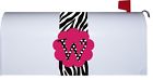 1667 Custom Decor Hot Pink Polka Dot Monogram W Zebra Stripe Mini Mailbox Magnetic Makeover 683963166770