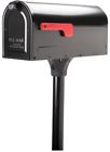 1803127 Post Mount Mailbox Black Galvanized Steel With Kit 691171803127