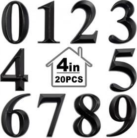Jetec-numbers-023 20 Pieces House Numbers 3d Door Mailbox 0-9 4 Inch Black