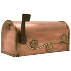 275746 Signature Hardware Leaf And Vine Post Mount Copper Mailbox With