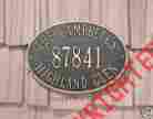 2924 Whitehall Products Hawthorne Oval Plaque Address Number Lawn