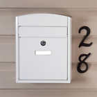 296526 Signature Hardware Compact Locking Wall Mount Mailbox In White Powder