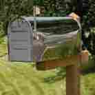 307688 Signature Hardware Stevenson Locking Post Mount Mailbox Oversized Stainless Steel