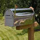 307694 Signature Hardware Woodward Locking Post Mount Mailbox Oversized Stainless Steel