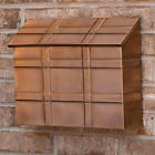 307704 Signature Hardware Grid Wall Mount Copper Mailbox In Antique