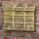307705 Signature Hardware Grid Wall Mount Brass Mailbox In Antique
