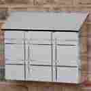307706 Signature Hardware Grid Wall Mount Mailbox In Polished Stainless Steel