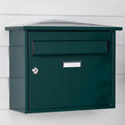327182 Signature Hardware Castle Locking Wall Mount Mailbox With Green Powder