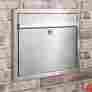 336370 Signature Hardware Rectangular Locking Recessed Brushed Stainless Steel Mailbox