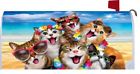 3671 Custom Decor Kitten Cat Ocean Beach Selfie Magnetic Mailbox Cover