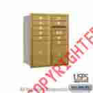 3710da-09gru Salsburyindustries Double Column 4c Horizontal Mailbox Rear Loading 9 Mb1 Doors Gold