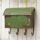 4 Large Metal French Bath Primitive Porch Hooks Green Country Mailbox Vintage