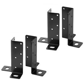 Mw10-b-t4 4 Pcs Black Heavy Duty Post Anchor Base Bracket For 4x4 12 Gauge Pile