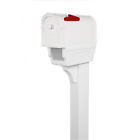 443114 Postal Pro Hampton Plastic White Mailbox With Post