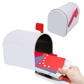 4es Novelty 11070 Mini 5 Inch Valentines Mailbox For Kids - Tin X 3 3.75 White