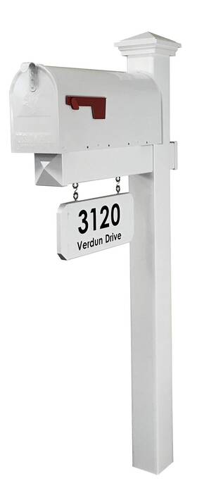 4ever Products 793611128705 The Jackson Complete Mailbox System - Vinyl/pvc Post Includes