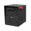 50446 Architectural Post Mount Mailbox Key Lock Large Dual Compartment Weather Tight Graphite Black 0793945550449