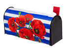0536487 56608 Evergreen Flag Garden Poppies And Stripes Mailbox Cover 053648566087