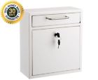 6038 White Adiroffice Locking Drop Box Wall Mounted Mailbox 7437357076038