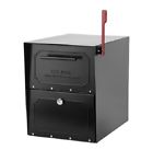 620020b-10 Architectural Mailboxes Mount Post Lockable Wall Metal Black Steel Keys Security Galvanized