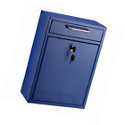 631-04-blu Adiroffice Locking Drop Box Wall Mounted Mailbox Large 815236017582