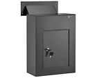 631-10-blk Adiroffice Black Mailbox Letter Drop Box Adjustable Chute