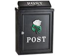 631-0801 631-801 Adirhome Steel Black Letter Mail Box Embossed Rose 819598021300