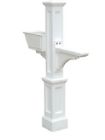 647444863138 Mailbox Planter Post Large White Traditional Decorative Polymer
