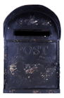 671495432494 Antique Black Metal Mailbox Decorative Wall Mounted Or