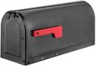 7600p Architectural Mailboxes Post Mount Mailbox Pewter With Red 0832794006650