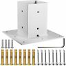 768558027602 Vevor Post Base Mailbox Plate White Powdercoated Fence