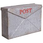 78428136 Rustic Galvanized Metal Wall Mounted Post Mailbox 689483255000