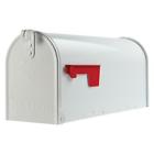 807015 Gibraltar Mailboxes Elite Metal White Post Mount Mailbox
