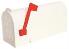 807106 Fulton Weatherproof Metal Mailbox Poly White Post Mount 045081101123