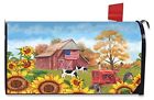 818138021053 Briarwood Lane Sunflower Barn Fall Mailbox Cover Patriotic
