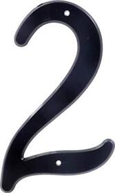 839754 Black House Number 2 4inch Nail Plastic