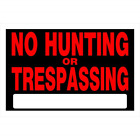 839942 Hillman No Hunting Or Trespassing Sign With Space 045899350201