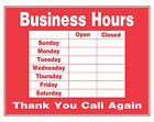 840024 Hillman Business Hours Sign With Space For Fill 008236472523